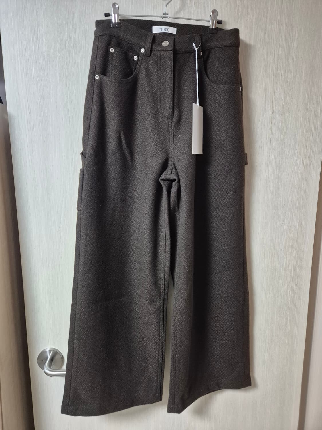 (새제품) 마이스 mais 와이드 울 팬츠 브라운 1 상품이미지1