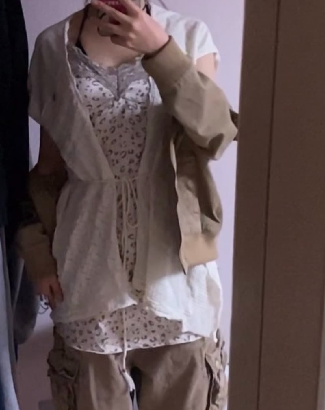 (단품ok)빈티지 레오파드 캡내장 슬립 원피스,언발 큐빅 레이어드 가디건 상품이미지1