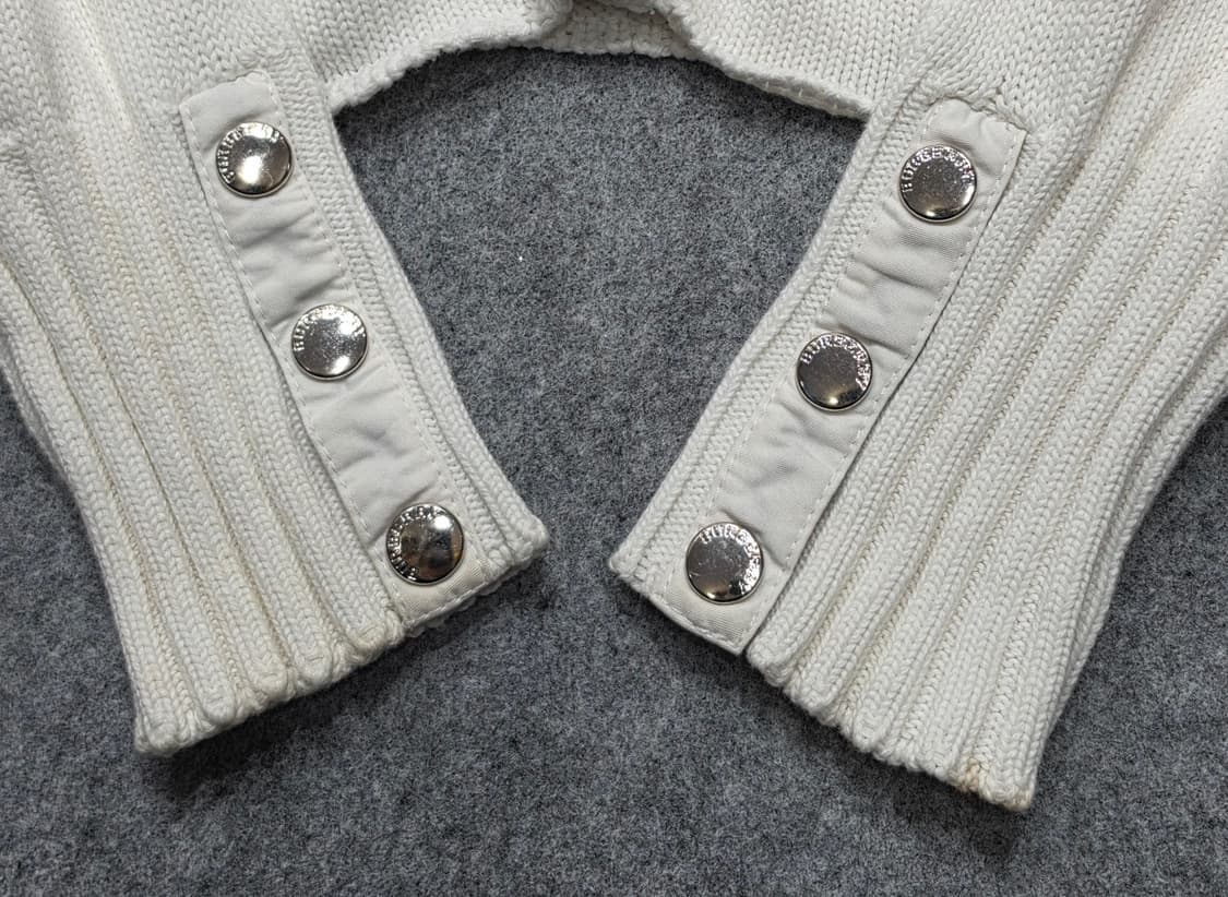 버버리 빈티지 노바 체크 트림 소매 버튼 라운드넥 니트 가디건 M 상품이미지7