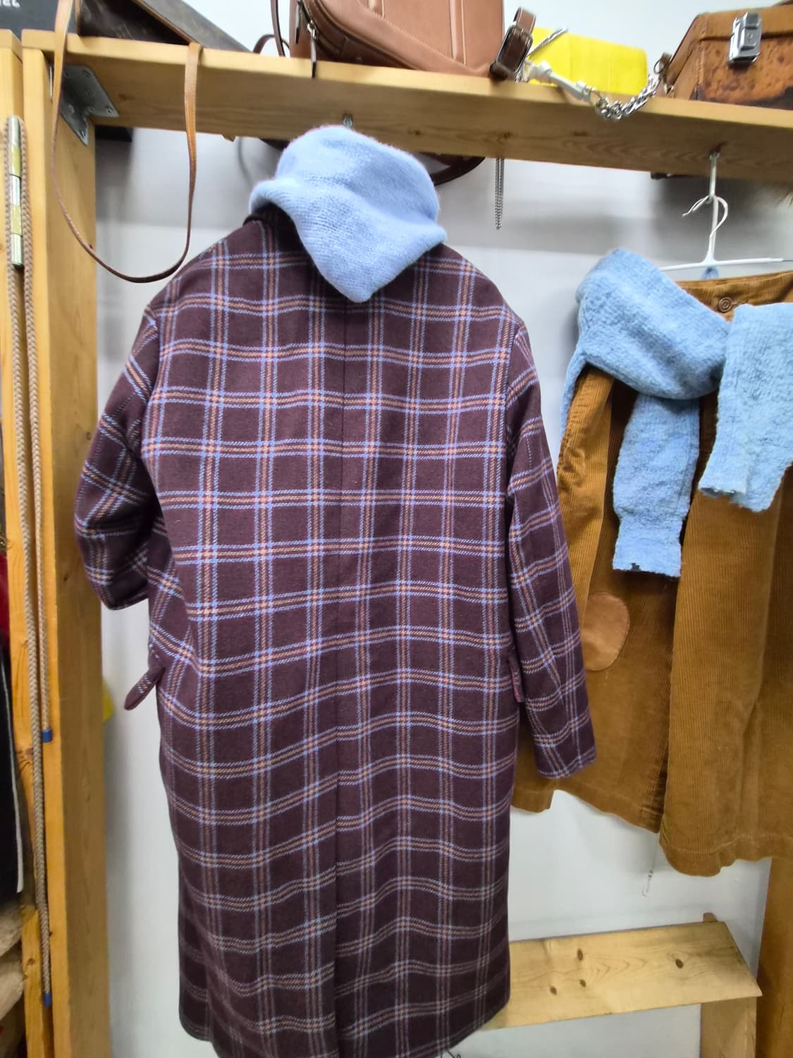 럭키슈에뜨 체크 롱코트 상품이미지6