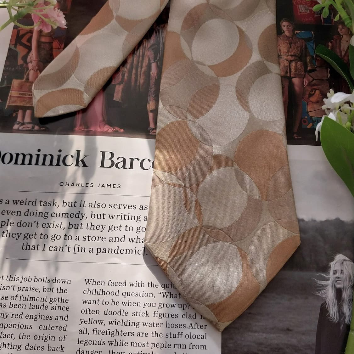 알테아 실크 베이지 서클 자카드 넥타이 9.8cm A등급 K1525
 상품이미지3