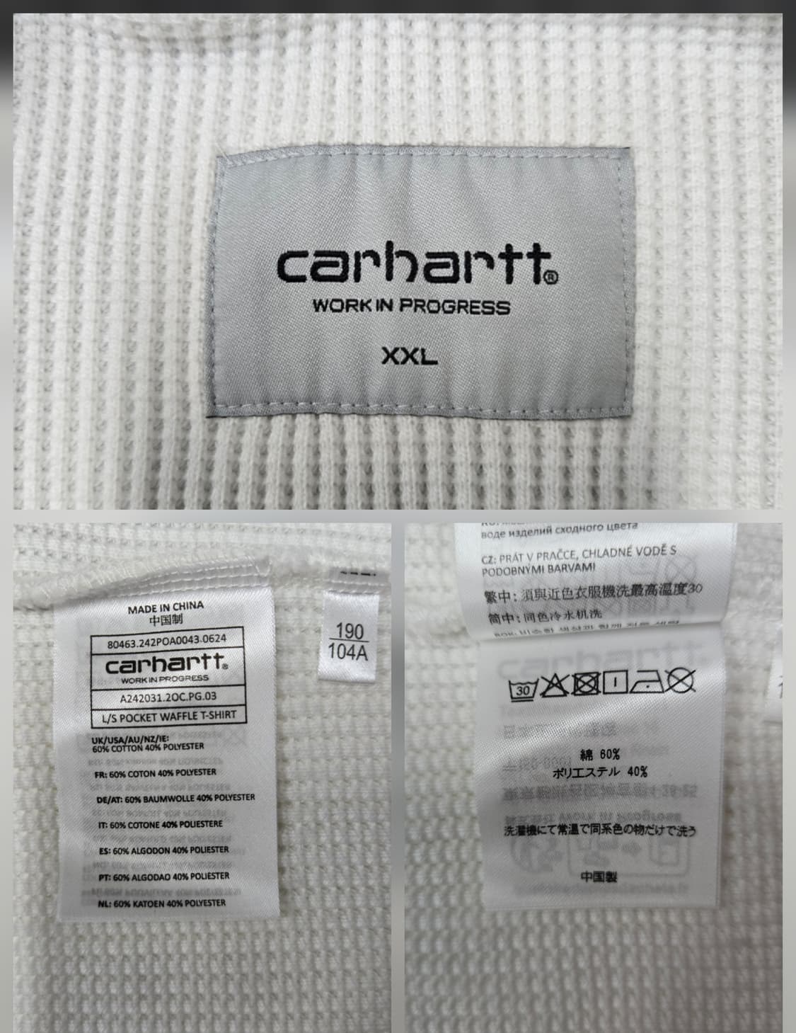 칼하트 포켓 와플 긴팔 티셔츠 면60%티셔츠 상품이미지8