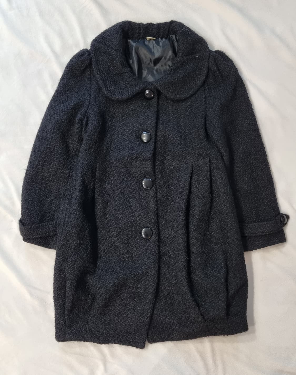 빈티지 모리걸 하구미 블랙 코트 상품이미지1