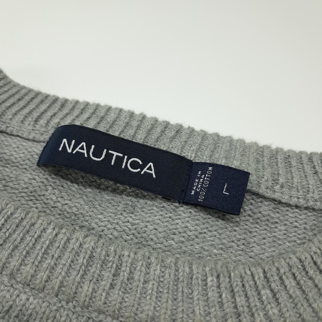 CL269 XL 노티카 90s 코튼 멀티스트라이프 그레이 니트 스웨터 상품이미지3