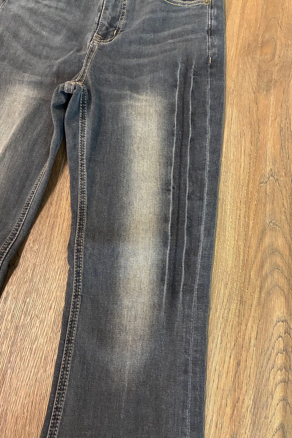 Black Washed Slim Bootcut Jeans  상품이미지5