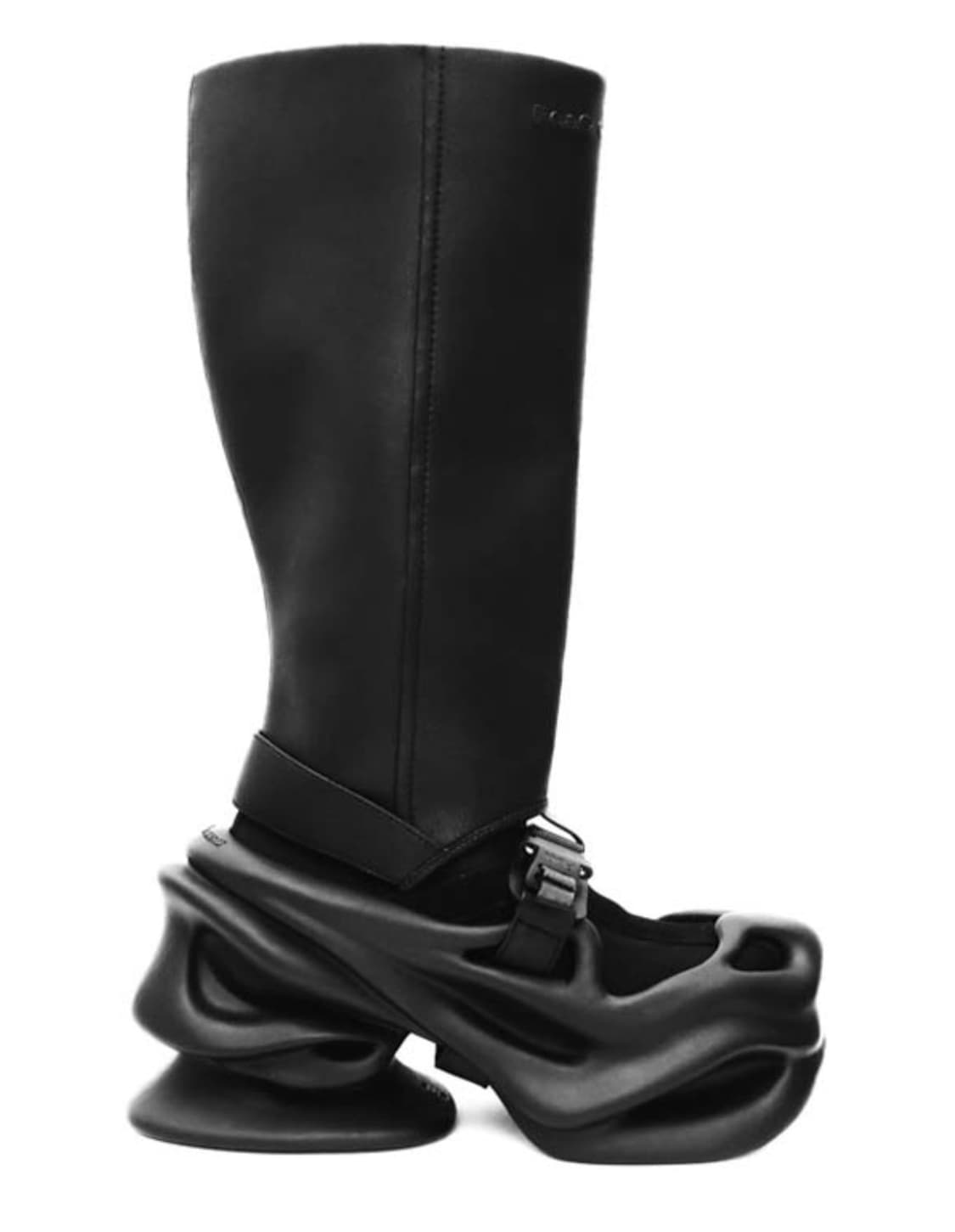 펑첸왕 로고 버클 3D 하이부츠 블랙 상품이미지1