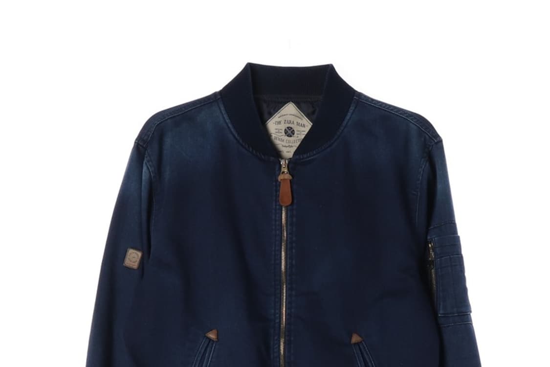 자라 맨 데님 블루종 L 상품이미지4