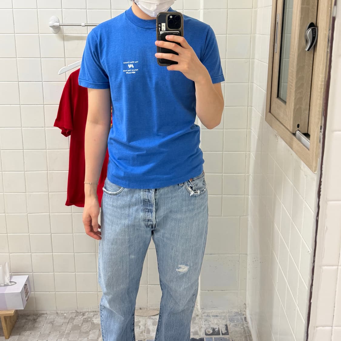 80-90s 싱글 스티치 빈티지 블루 티셔츠 상품이미지7