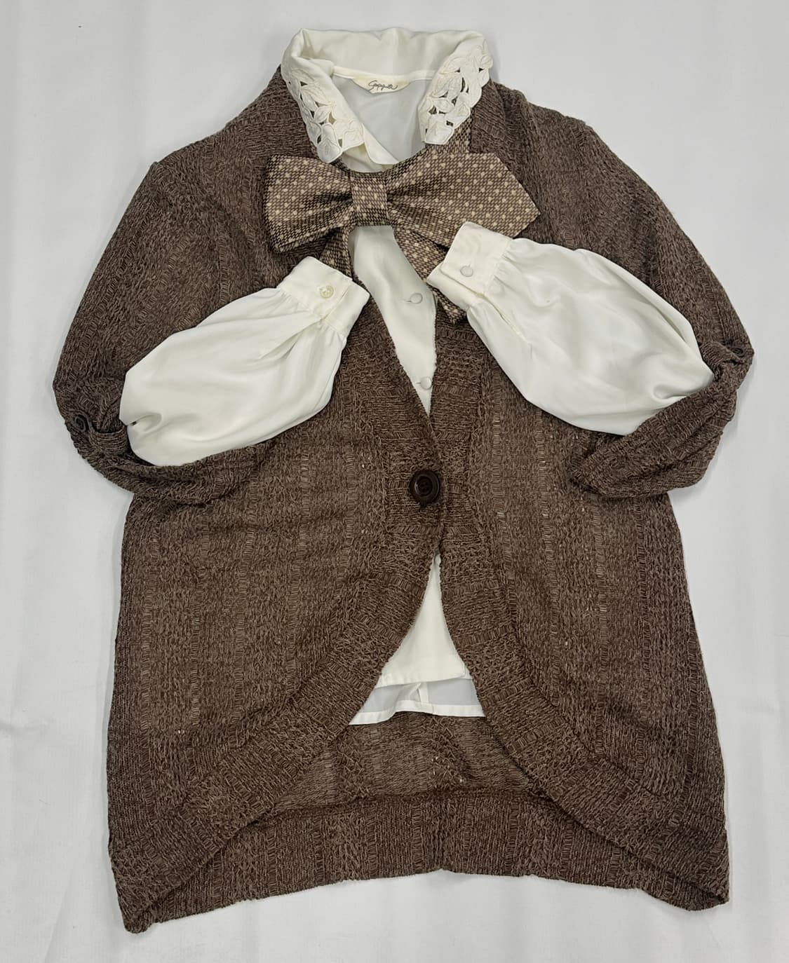 🤎바선생 코디세트🤎라떼갸루 러블리 가을 니트 셔츠 스커트 일본 빈티지 상품이미지3