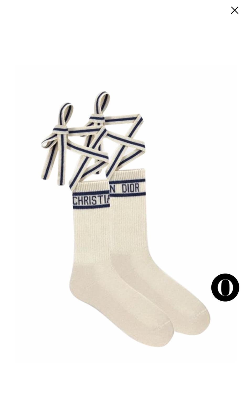 화이트&네이비 코튼 레이스 여성 양말 상품이미지3