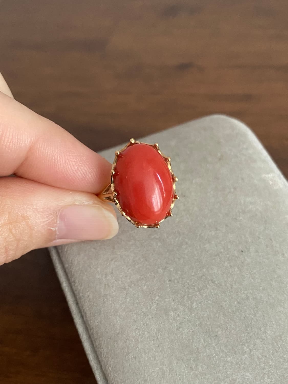 천연 산호 반지(14K) 상품이미지2