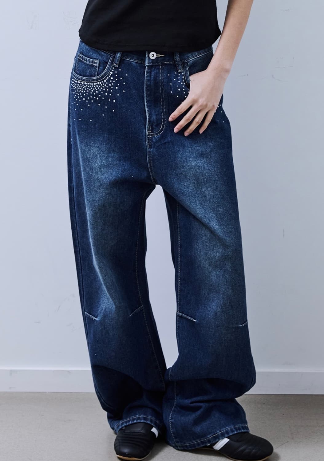 플레이스 스튜디오 큐빅 포켓 와이드 데님 팬트 상품이미지1