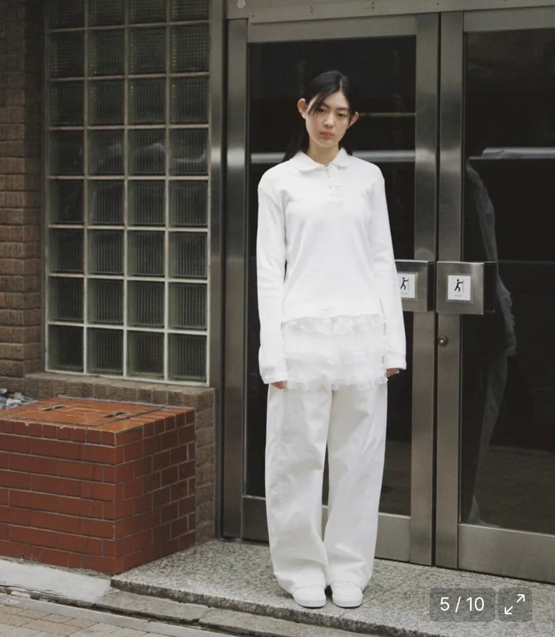 오헤시오 와이드스타 코튼 팬츠 화이트 상품이미지3