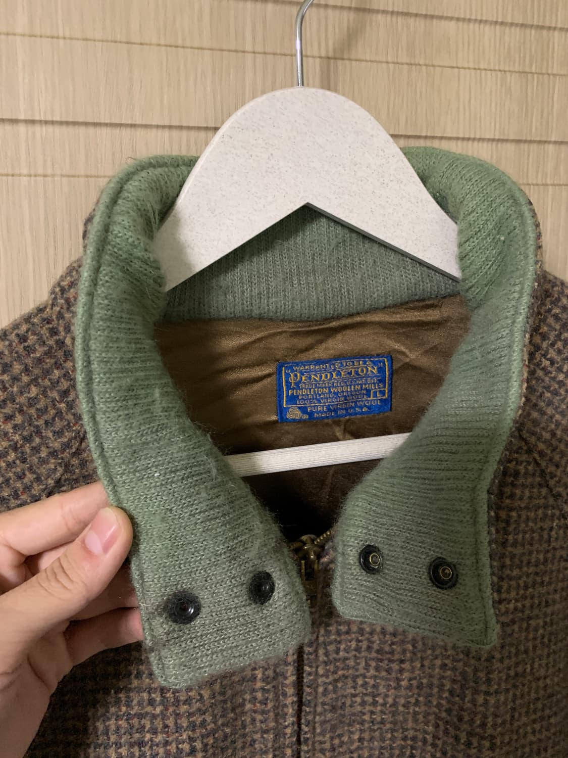 펜들턴 made usa 울 패턴 블루종 점퍼 자켓 L 상품이미지5
