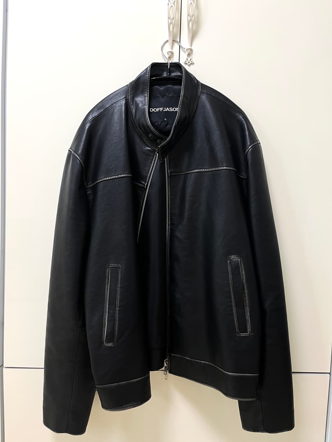 Doffjason washing leather biker jacket 상품이미지1