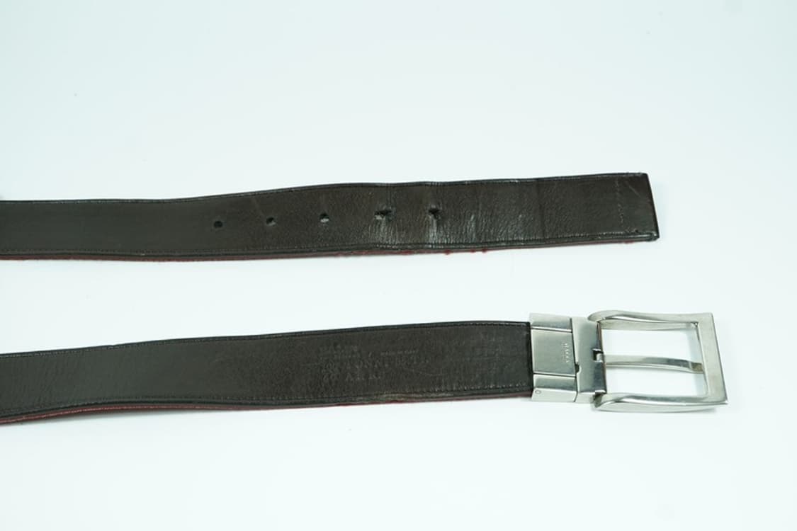 BALLY 시그니처 삼선 스트라이프 캔버스 가죽 벨트 상품이미지6