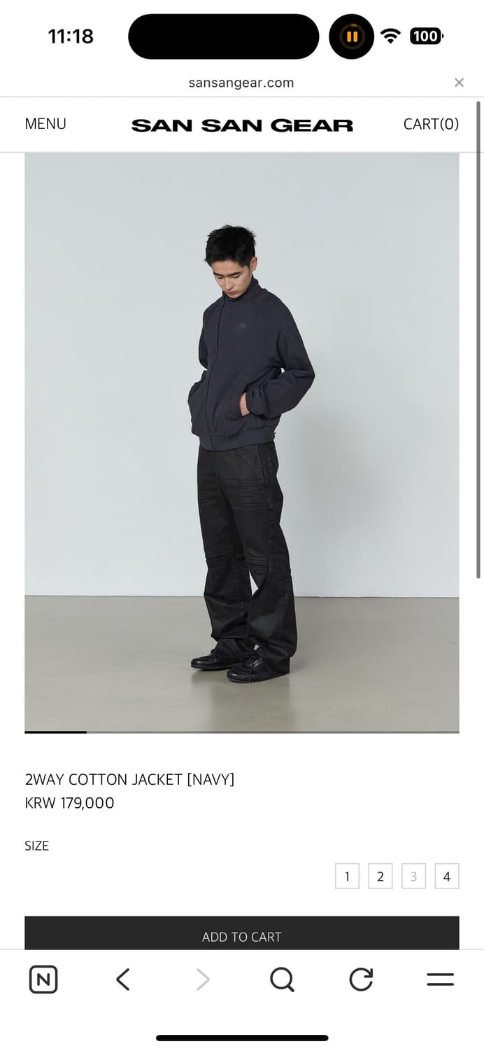 산산기어 26ss 2WAY COTTON JACKET [NAVY] 상품이미지2