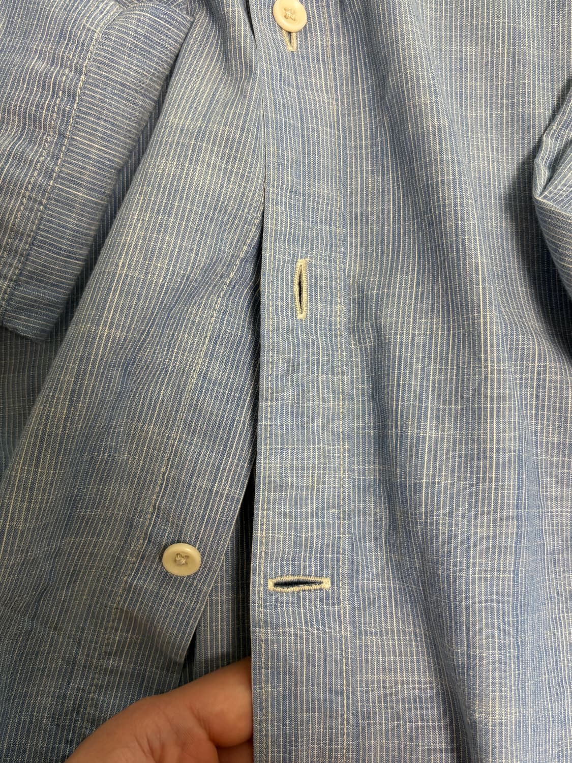 코오롱 시리즈 버튼디테일 샴브레이 셔츠 L 상품이미지7