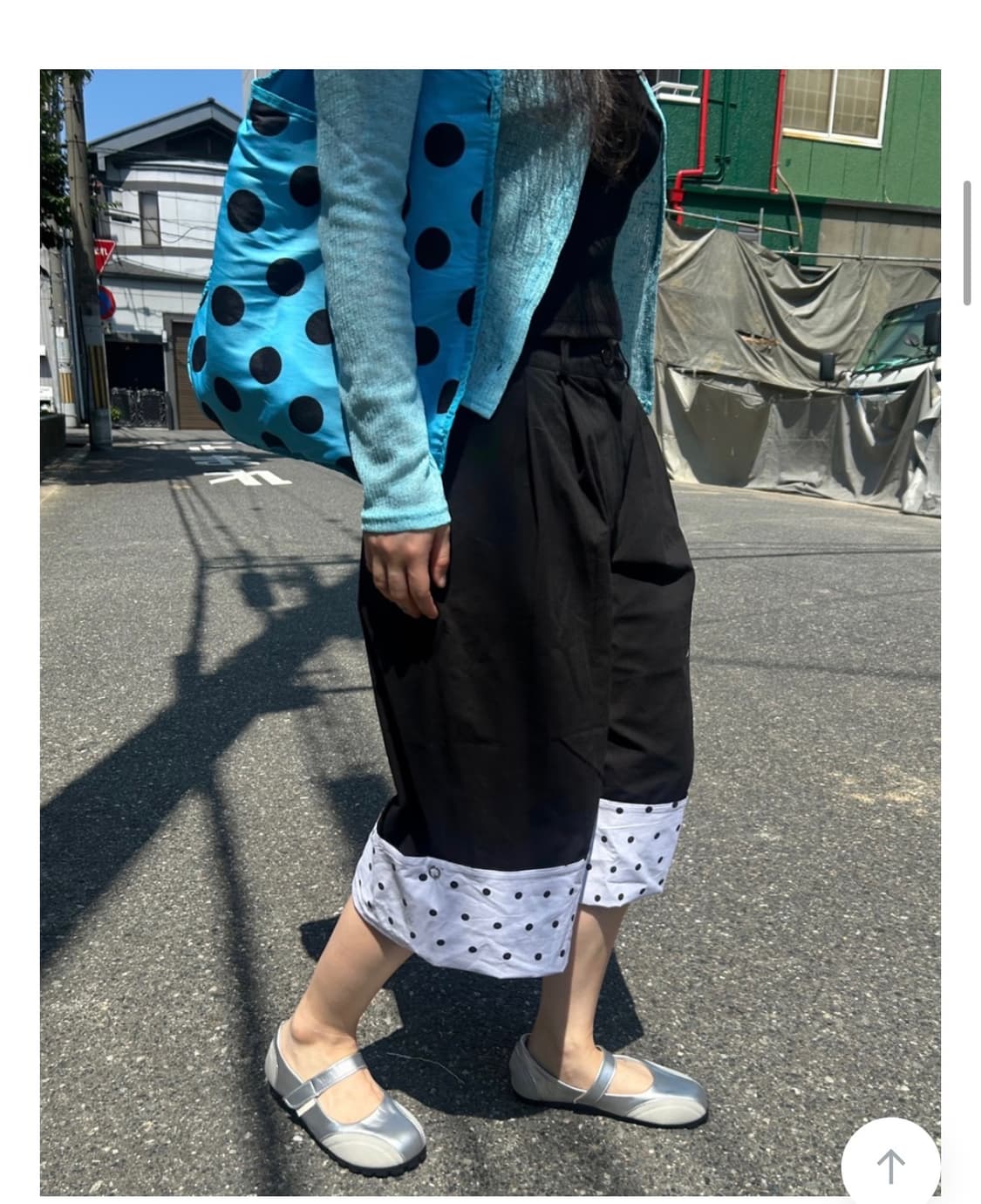 빈티지 블루 도트 에코백 상품이미지3