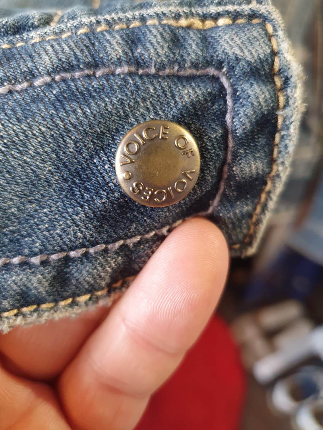 무배 VOV 데님 청자켓 빈티지 워싱 스타일 55사이즈 상품이미지3