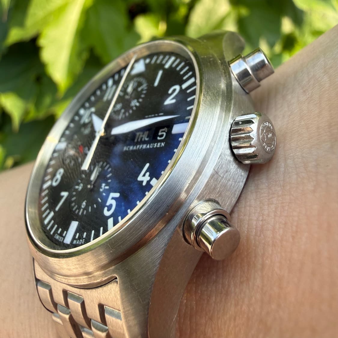 IWC 파일럿 워치 크로노그래프 스틸 브레이슬릿 메탈 상품이미지2