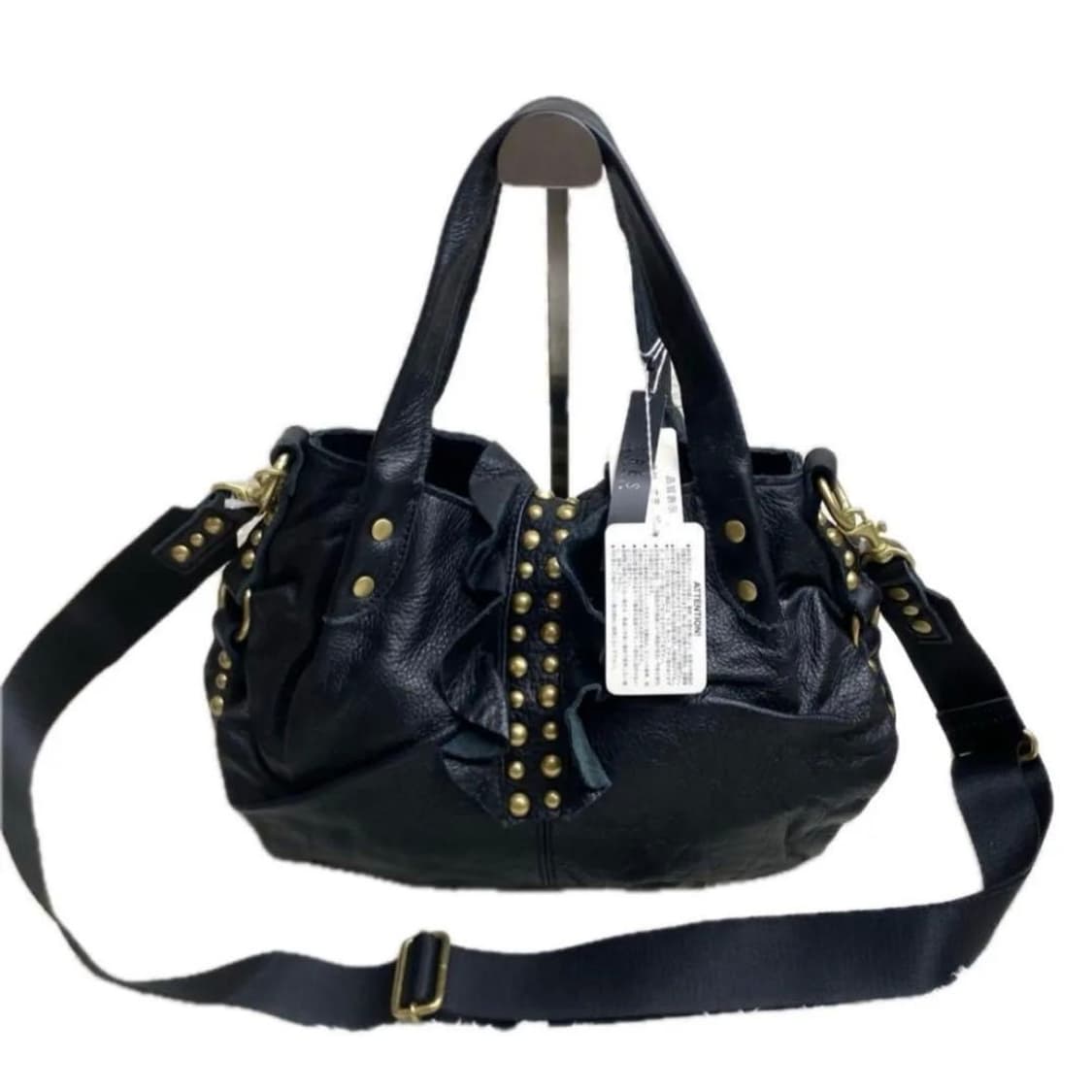 TRES 스터드 레더 블랙 투웨이 숄더백 펑크고스로리갸루 상품이미지2