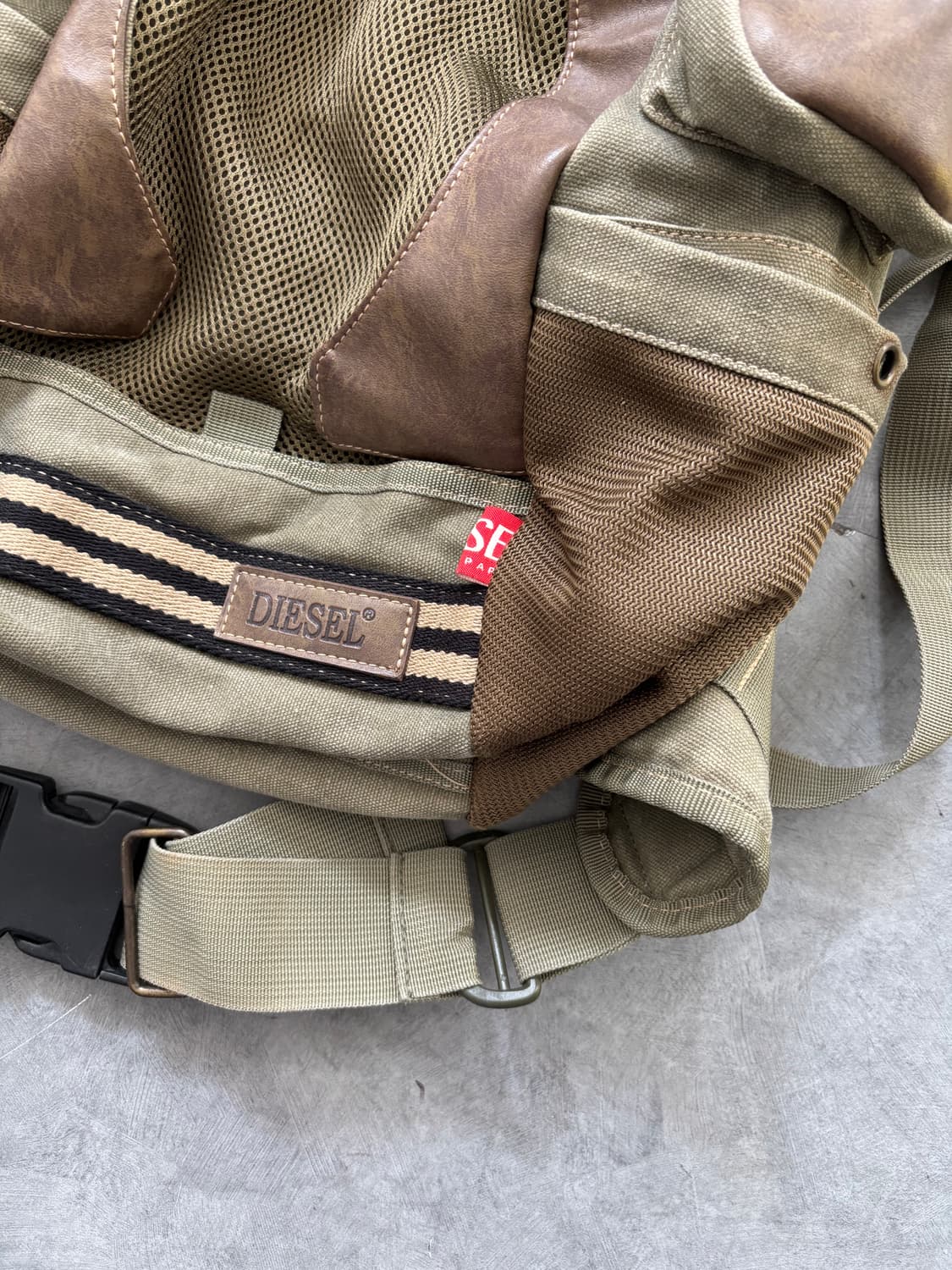 Diesel 디젤 90s 캔버스 레더 밀리터리 백팩  상품이미지4