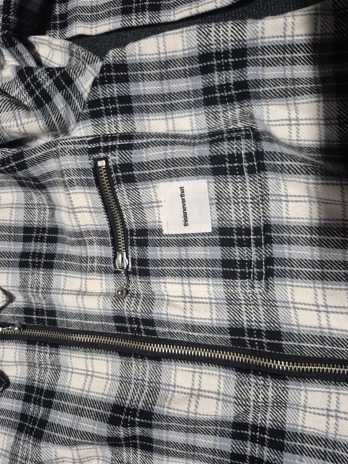 디스이즈네버댓 집 체크 셔츠 원피스 M 상품이미지2