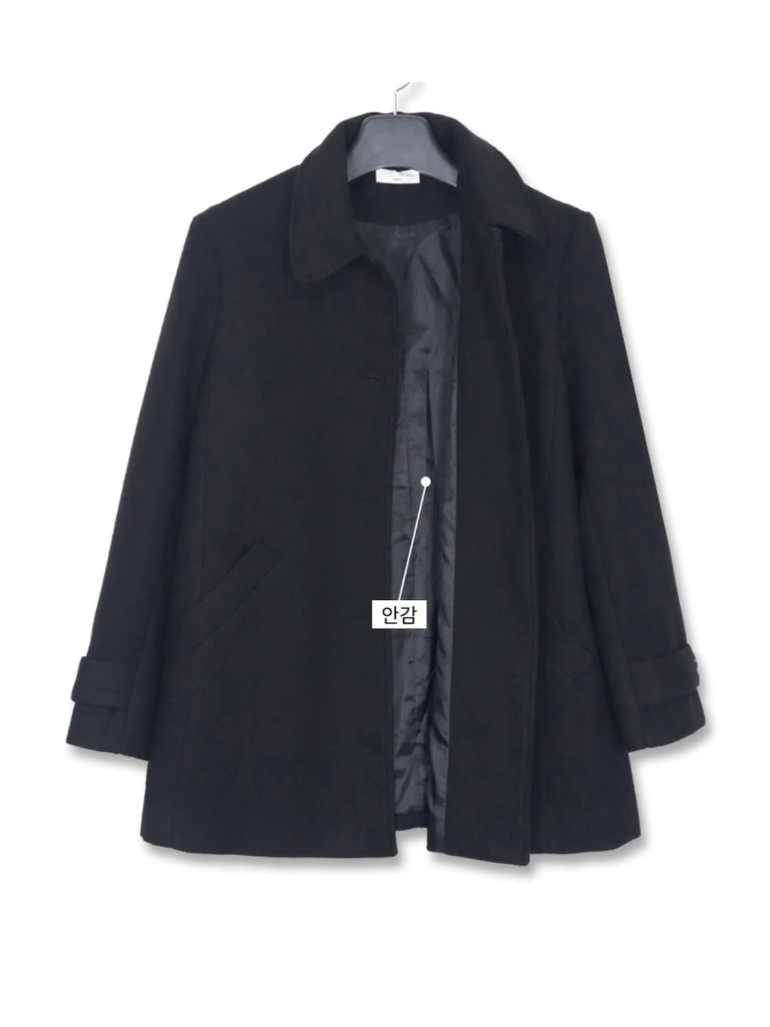 (새상품) 라운드카라 블랙 코트 상품이미지9