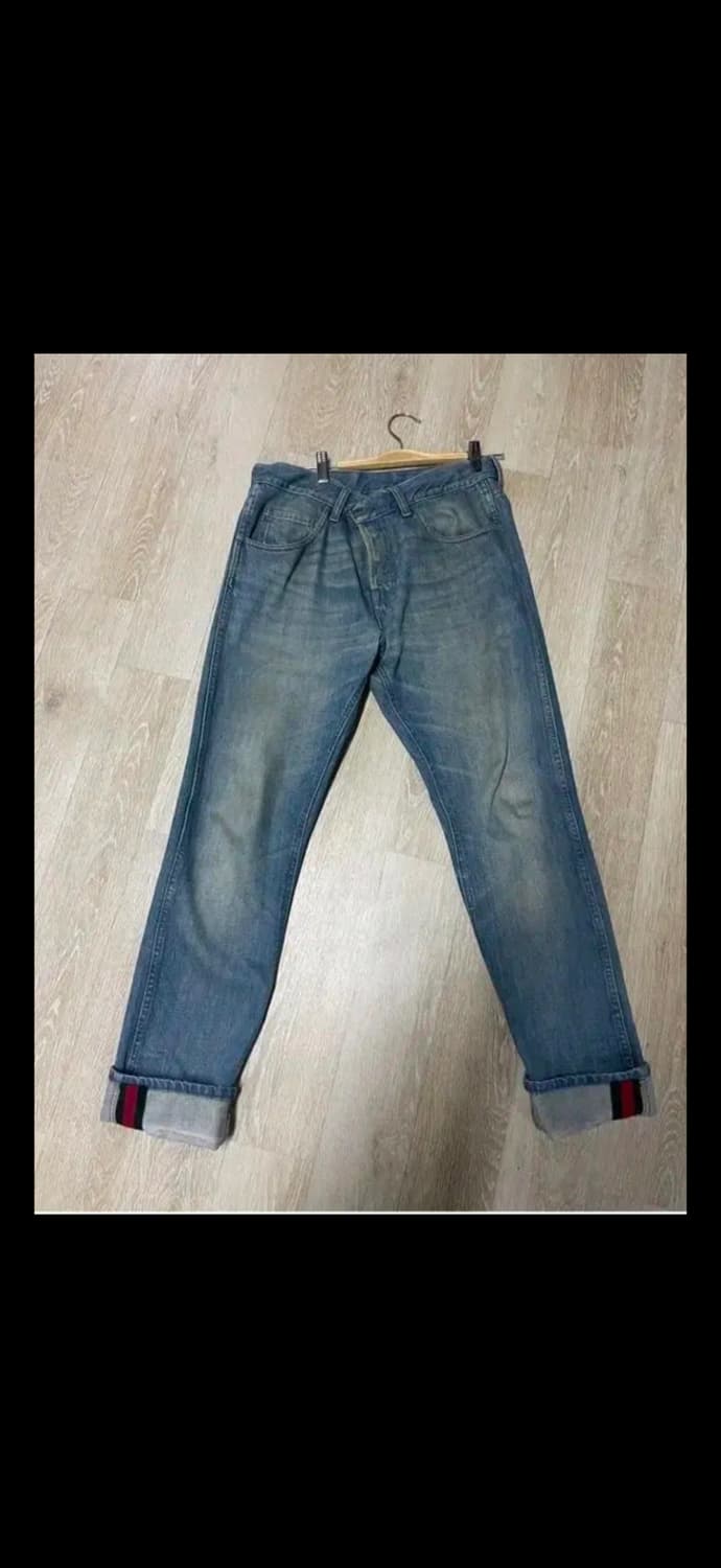 구찌 밑단 웹 디테일 데님 청바지 33사이즈 30인치 상품이미지1