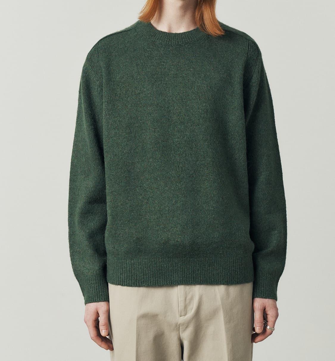 [품절]수아레 울새들 라운드 니트-그린/M 남성녹색니트/겨울니트/파브레가 상품이미지6