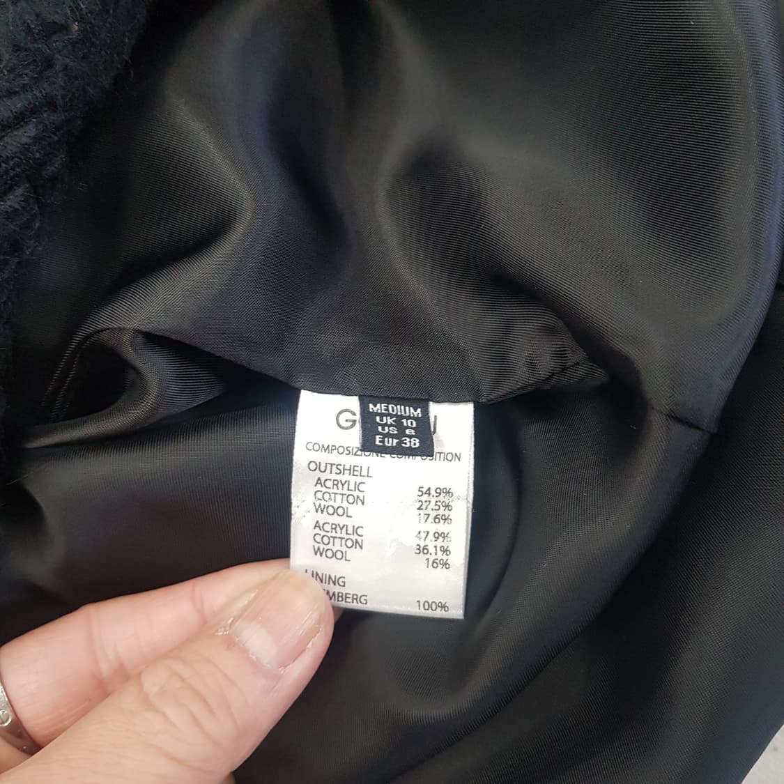 한섬 시스템 이탈리안 패브릭 울 캐시미어 블록 코트 100사이즈 상품이미지6