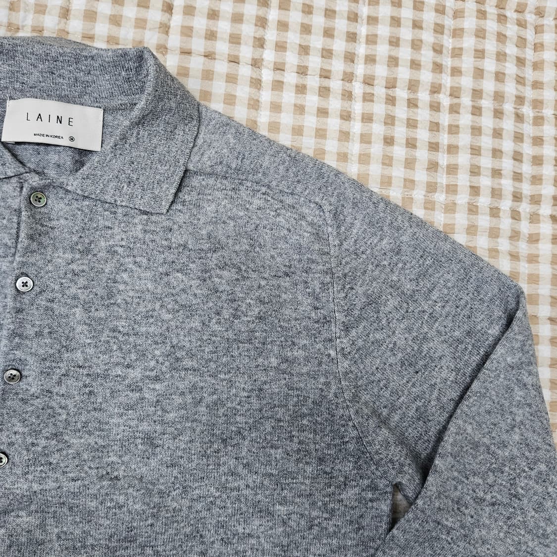 LAINE 울 니트 카라티 남자100 상품이미지3