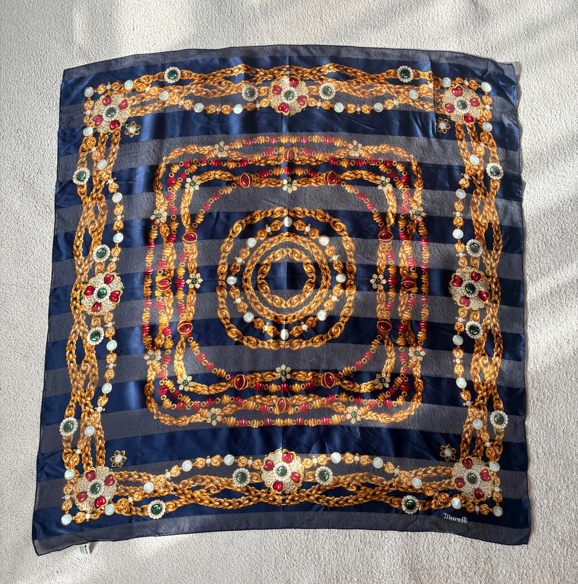 [정품] 이탈리아 Marelli 마렐리 명품 빈티지 실크 스카프 상품이미지1