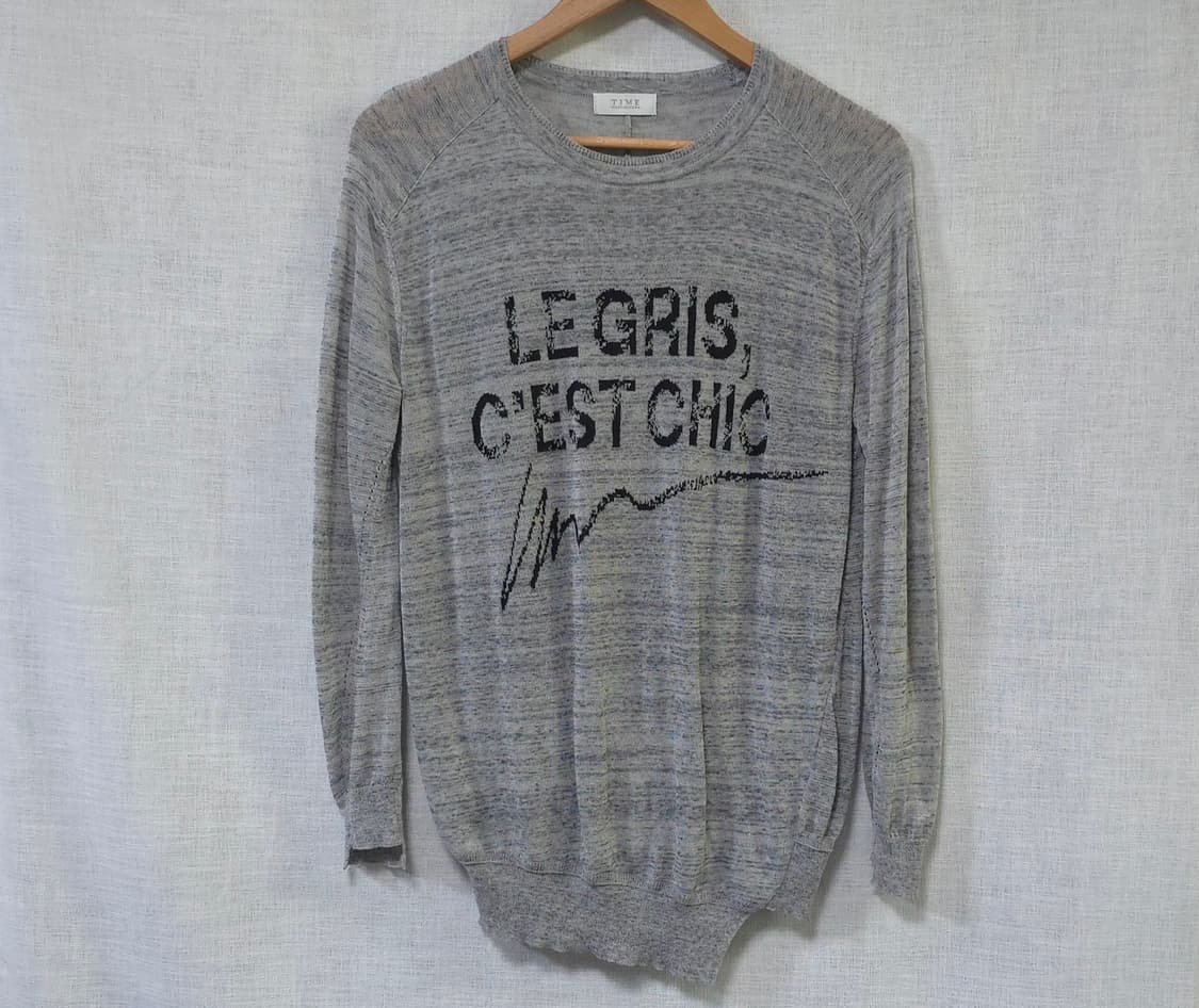 타임 한섬 정품 린넨 니트 여름 긴팔 얇은 그레이 여성 90 44 55 상품이미지1