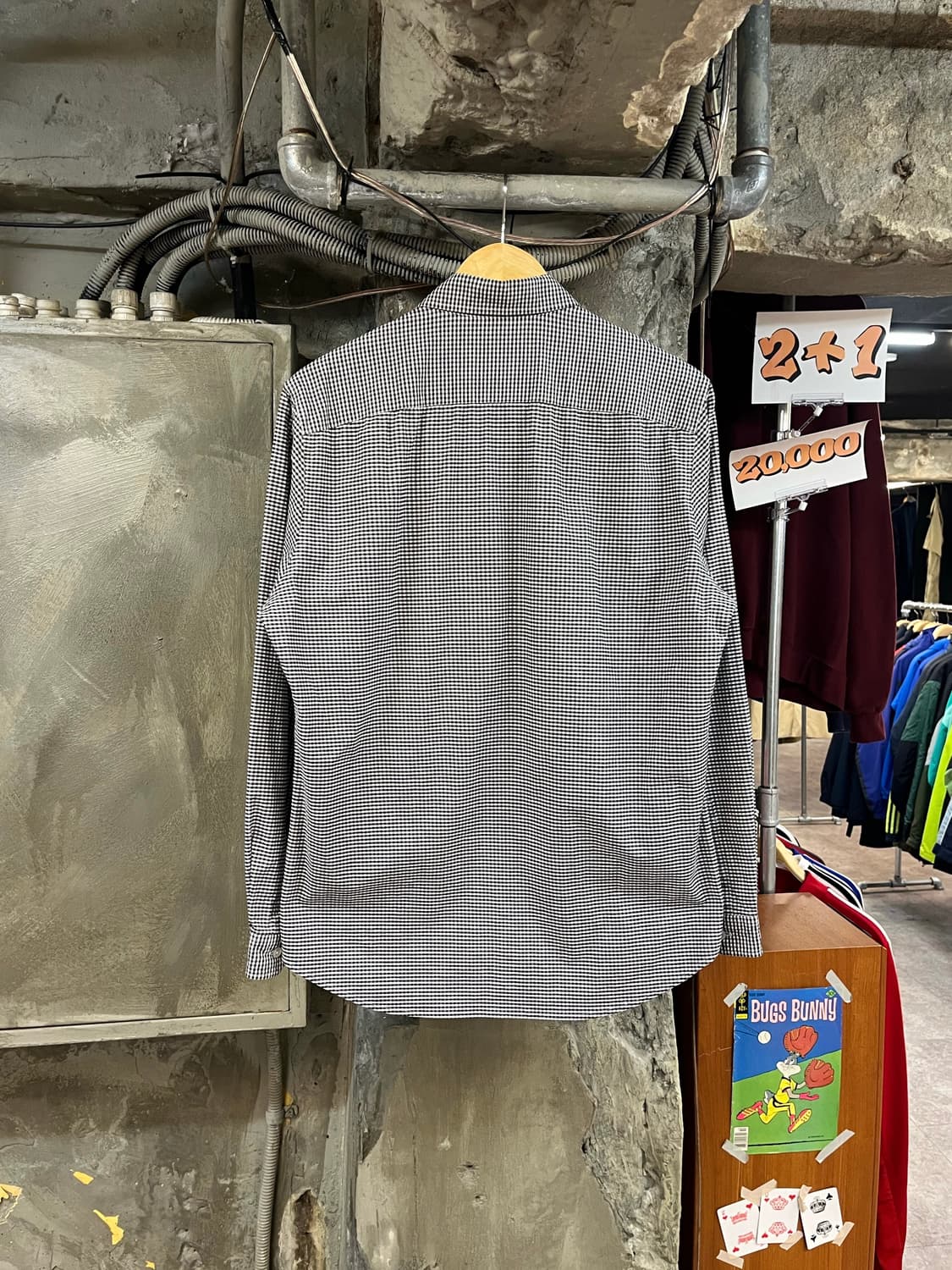 라코스테 깅엄 체크 셔츠 블랙 M #csz3470 상품이미지2