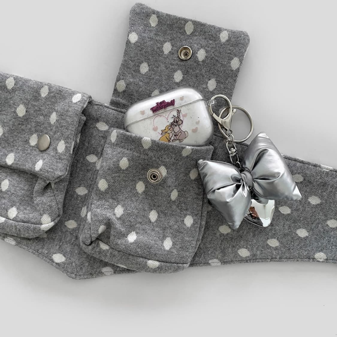 도트 미니 포켓 벨트 - 그레이 상품이미지5