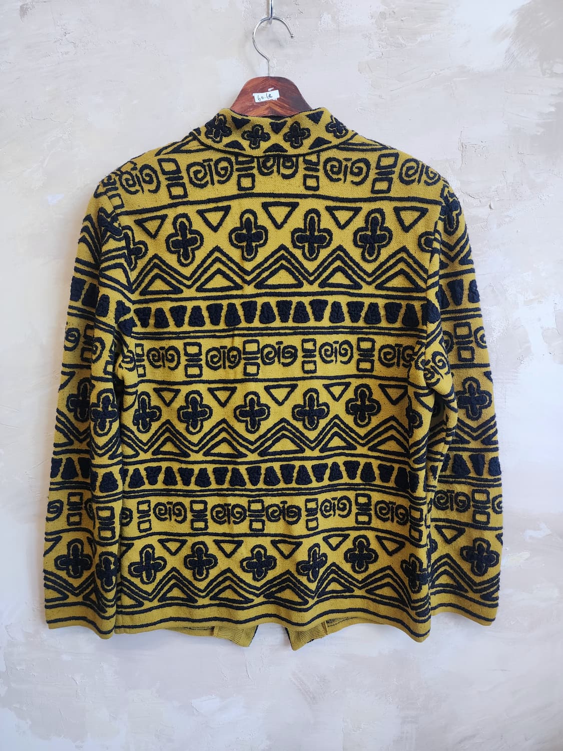 울 혼반 패턴 자수 니트 가디건 자켓 상품이미지4