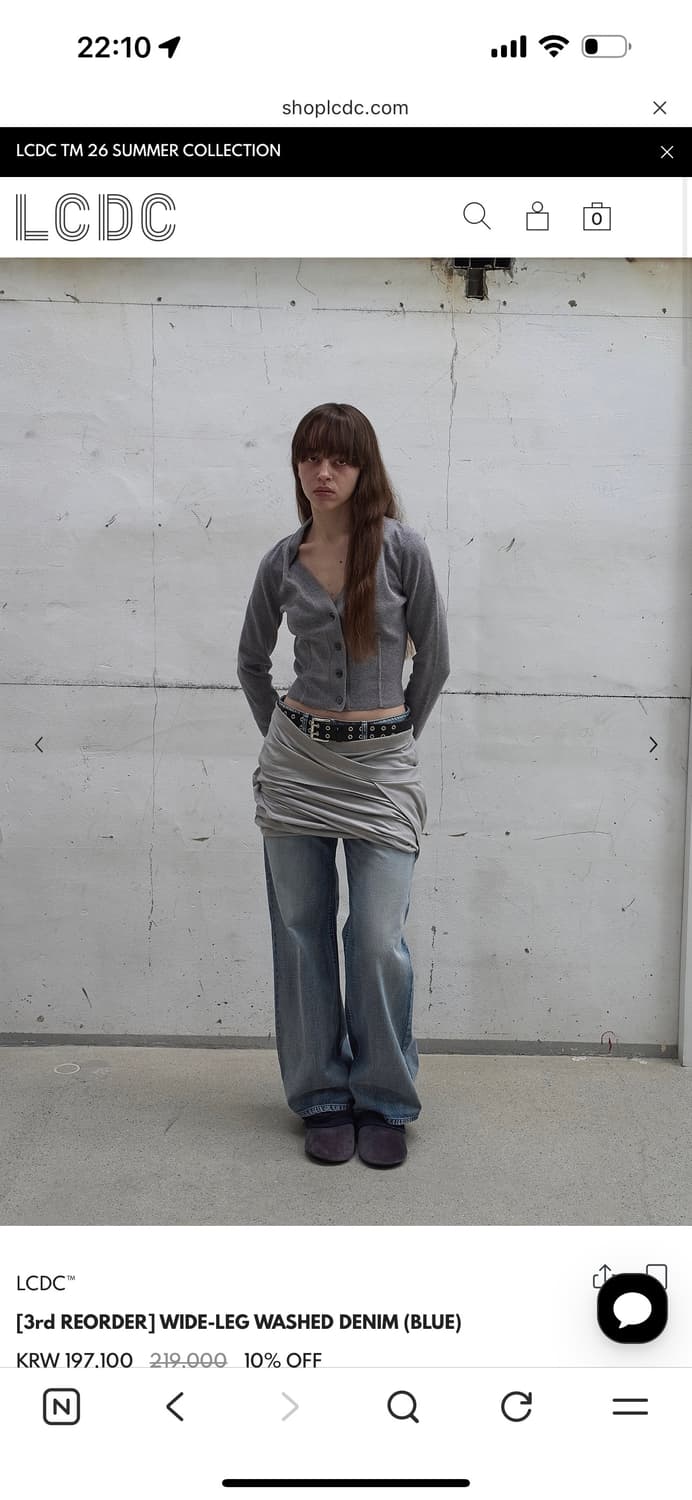 lcdc WIDE-LEG WASHED DENIM (BLUE) ss 상품이미지6