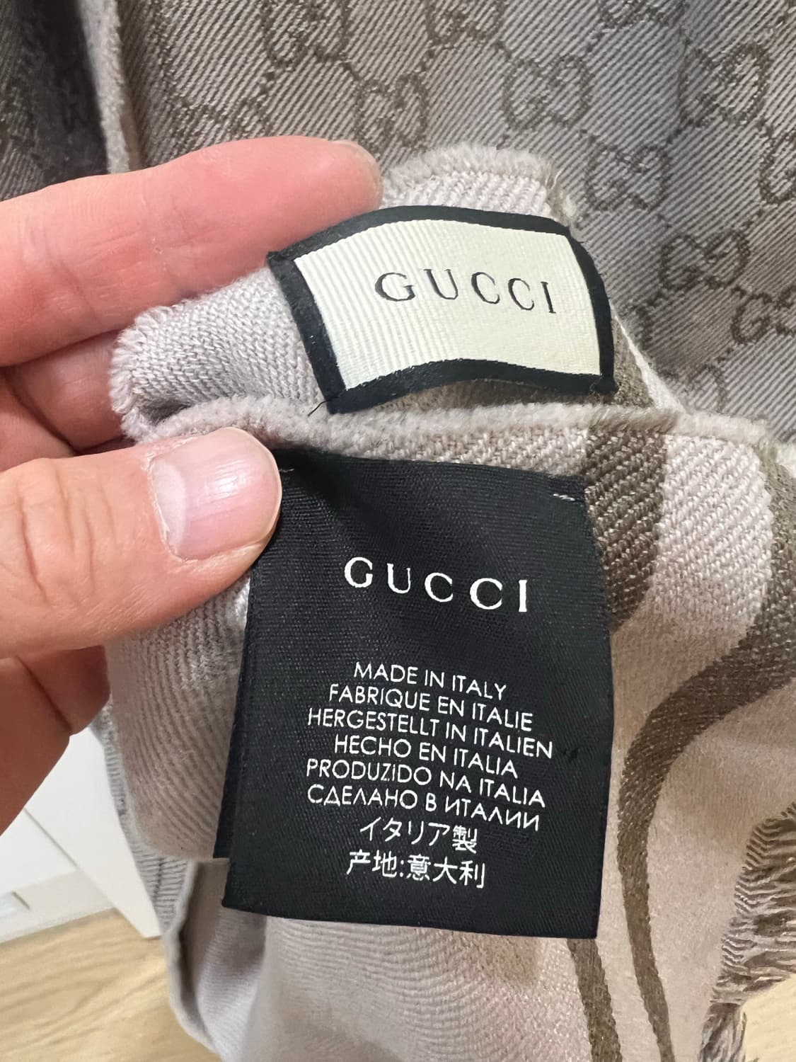 구찌 울 베이지 머플러 상품이미지2