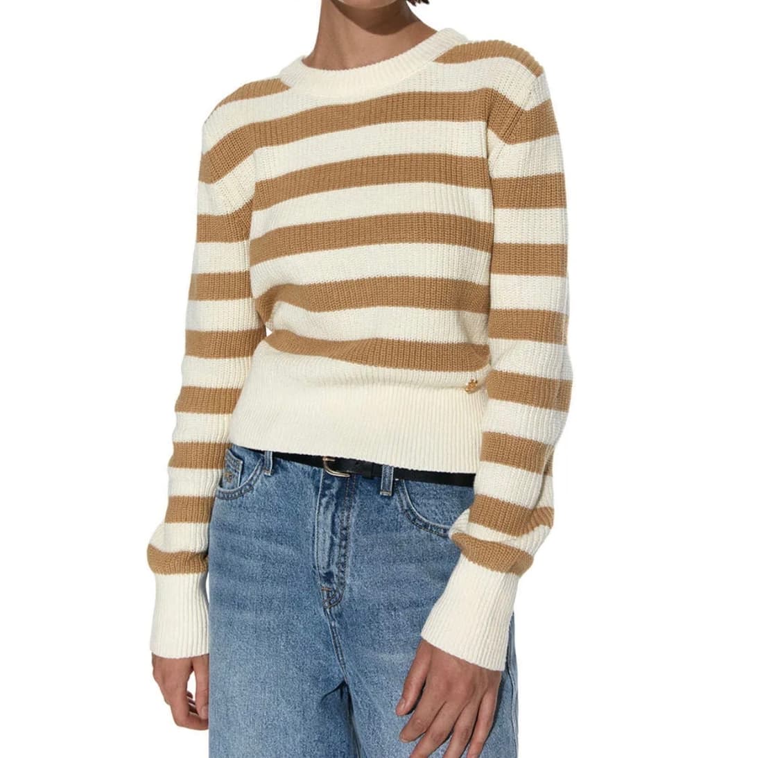 PLAC 플랙 크롭 스트라이프 라운드 넥 니트 상품이미지2