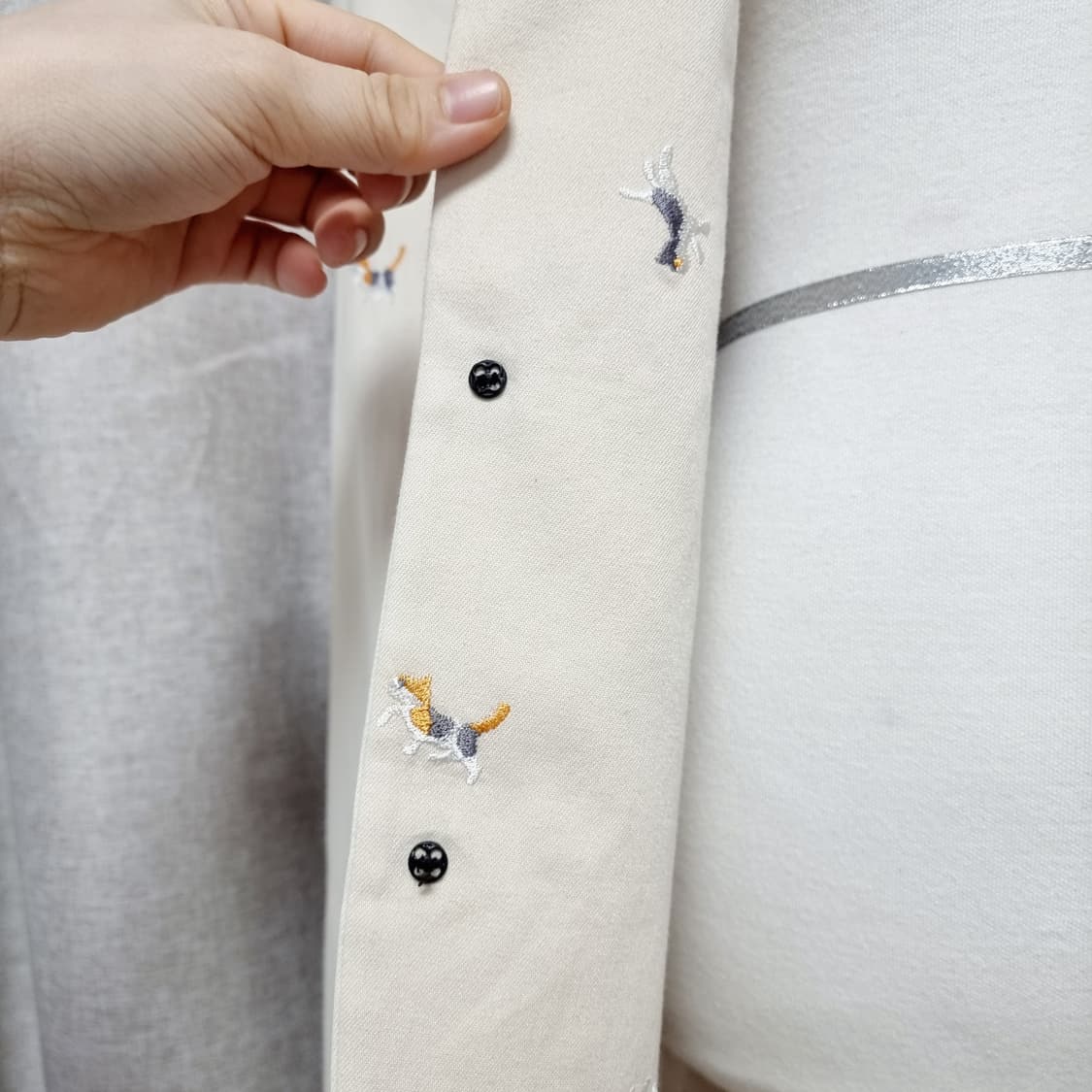 남녀공용 고퀄리티 고양이자수 코튼자켓 (촬영목적 시착만/새상품) 상품이미지10