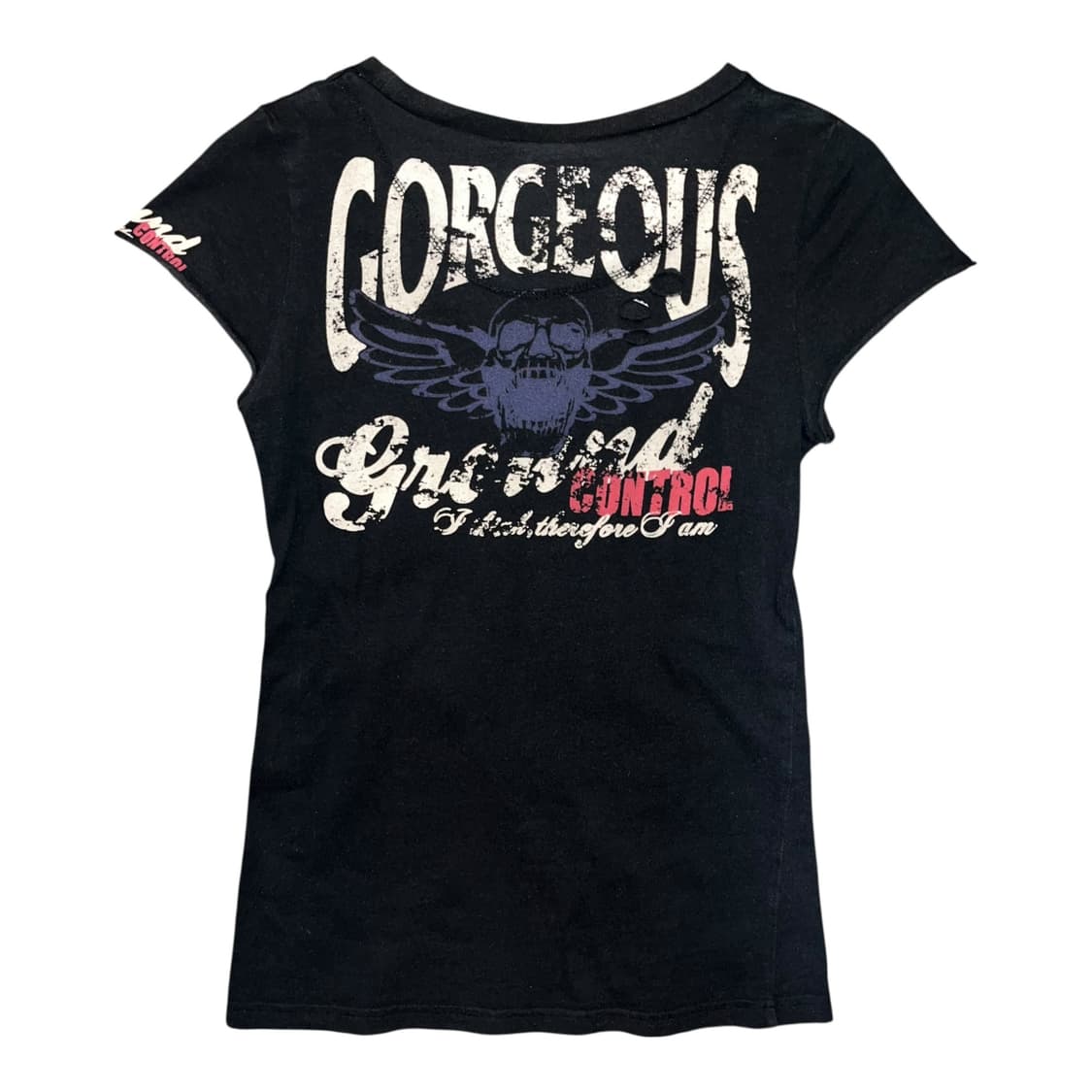 DIG DEEP 디그딥 해골프린팅 그런지 포인트 반팔티 펑크y2k갸루 상품이미지4
