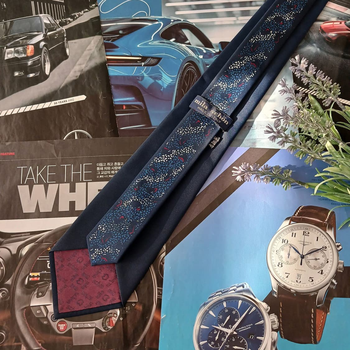 밀라숀 실크 네이비 패턴 넥타이 9.2cm A+등급 A19404
 상품이미지6