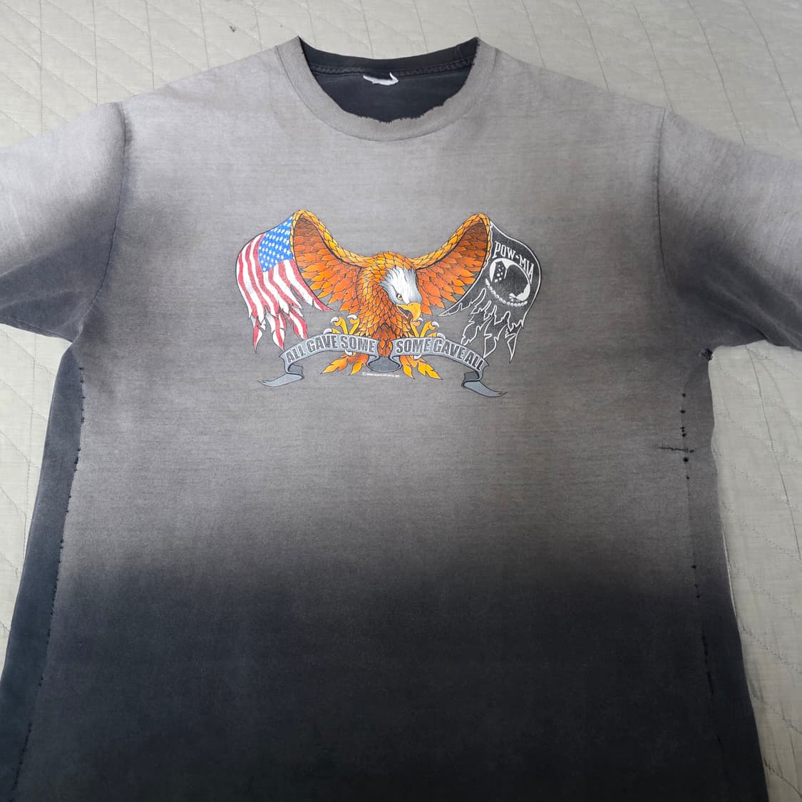 [OS] 00s 빈티지 이글 프린팅 반팔 티셔츠 트래쉬드 페이드 그레이 상품이미지2