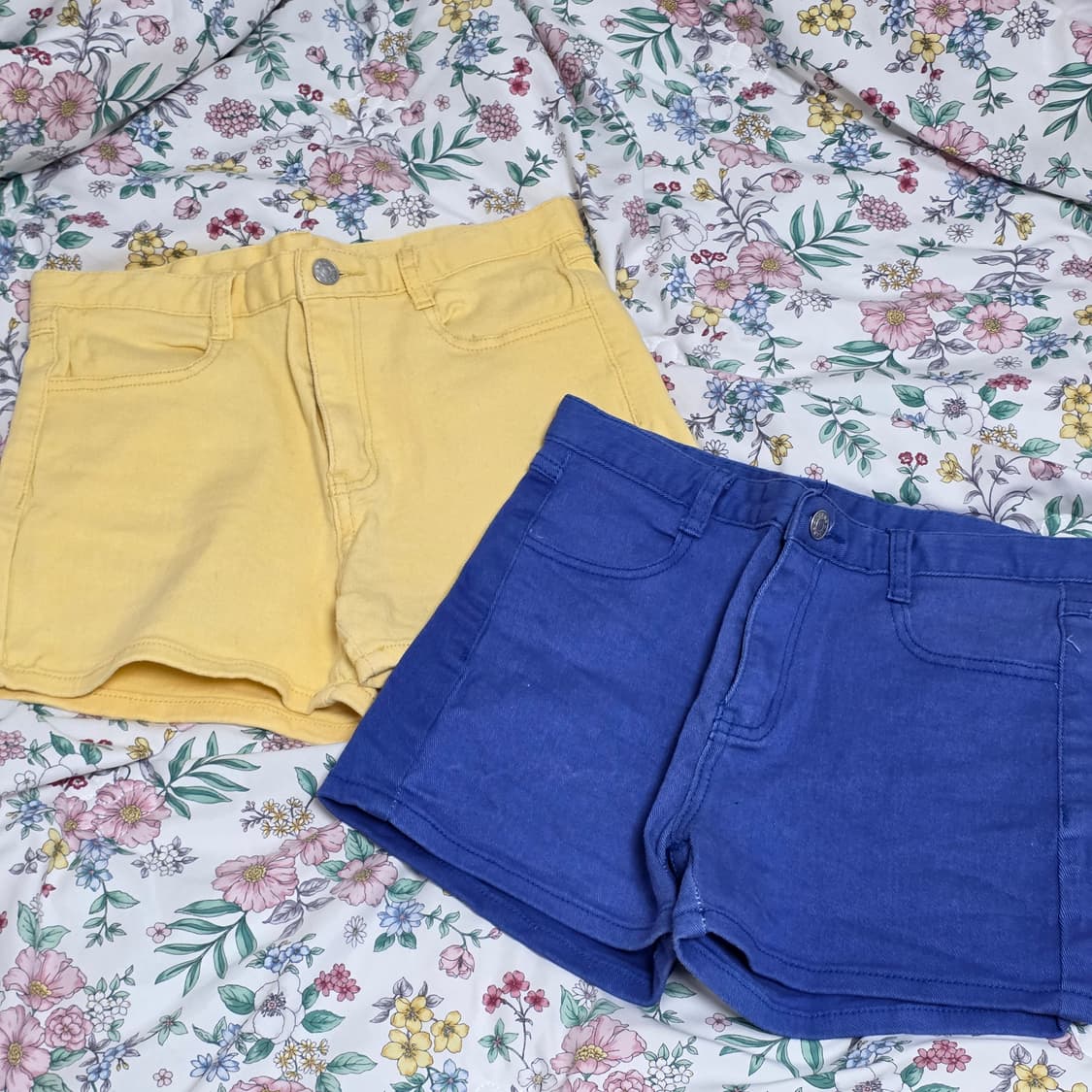 일괄 4000원)y2k 00s 옐로/블루 데님 너드걸 아메리칸 반바지 상품이미지1