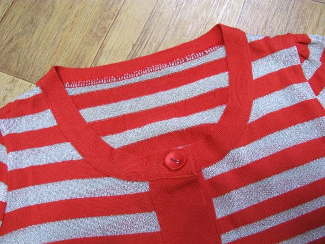 오렌지 배색 펄가디건 55 상품이미지2