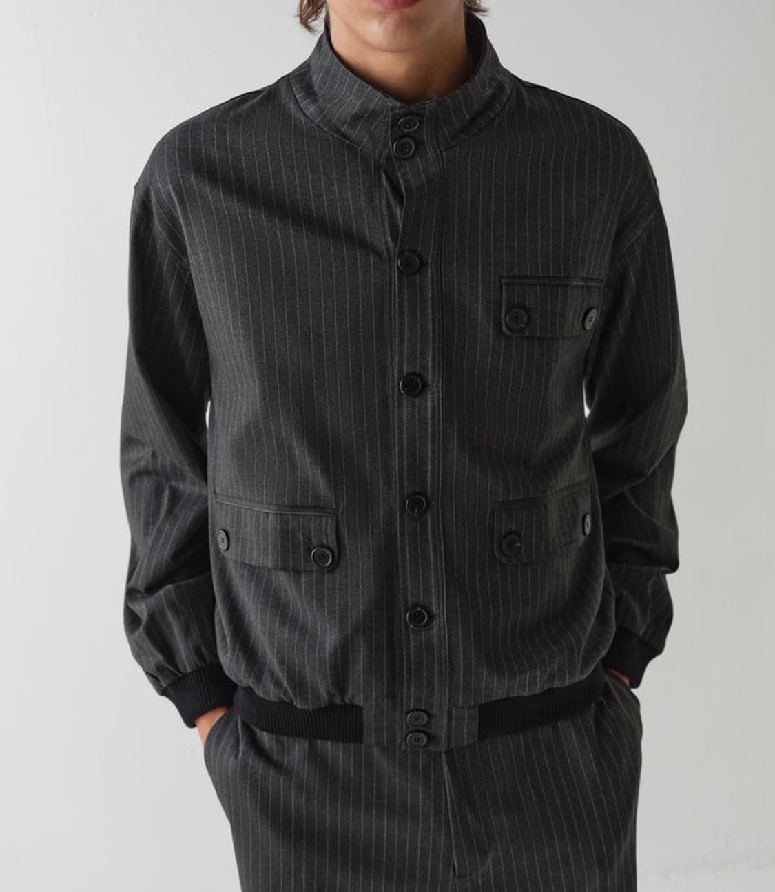[XS,M,L]기마구아스 Daniel 다니엘 스트라이프 자켓/차콜 상품이미지1