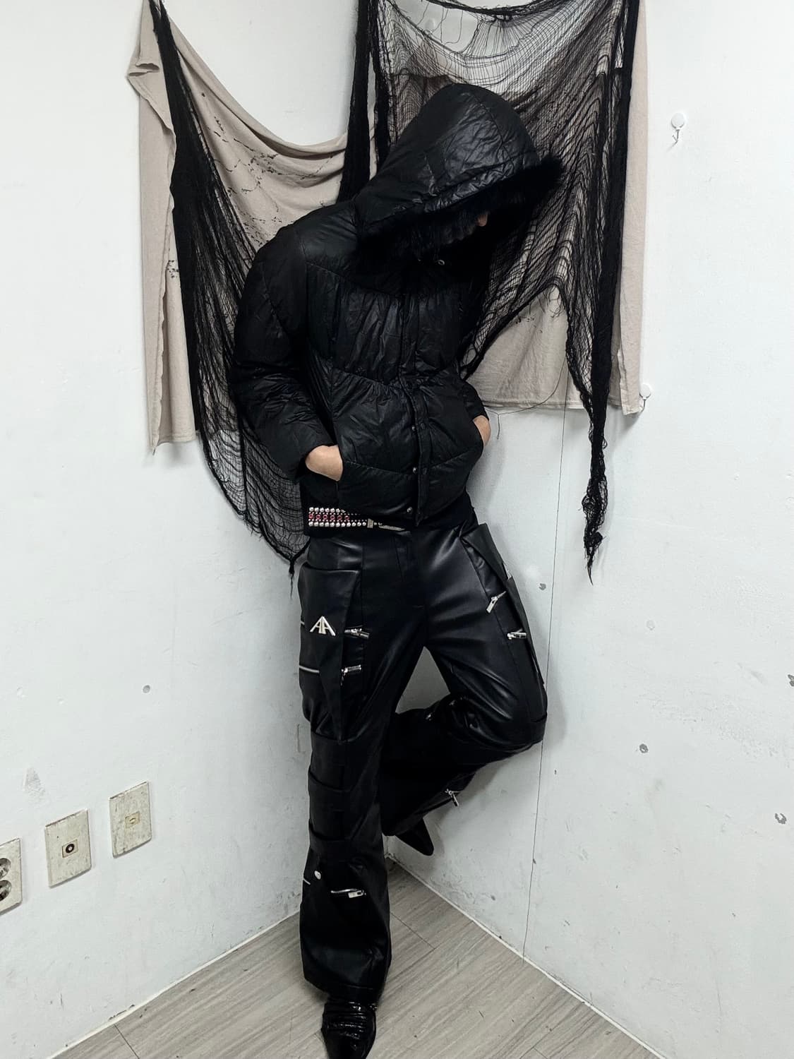 Black Fur Hoodie Black Padding 상품이미지2