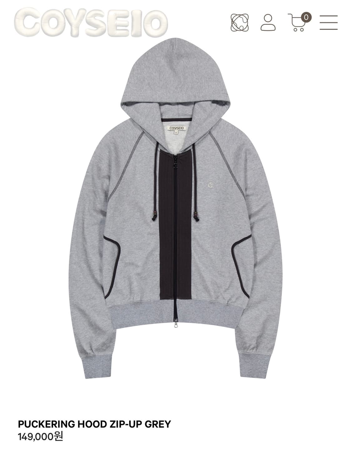 코이세이오 퍼커링 후드집업 PUCKERING HOOD ZIP-UP 상품이미지4